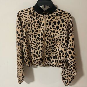 Leopard Print Bomber Jacket